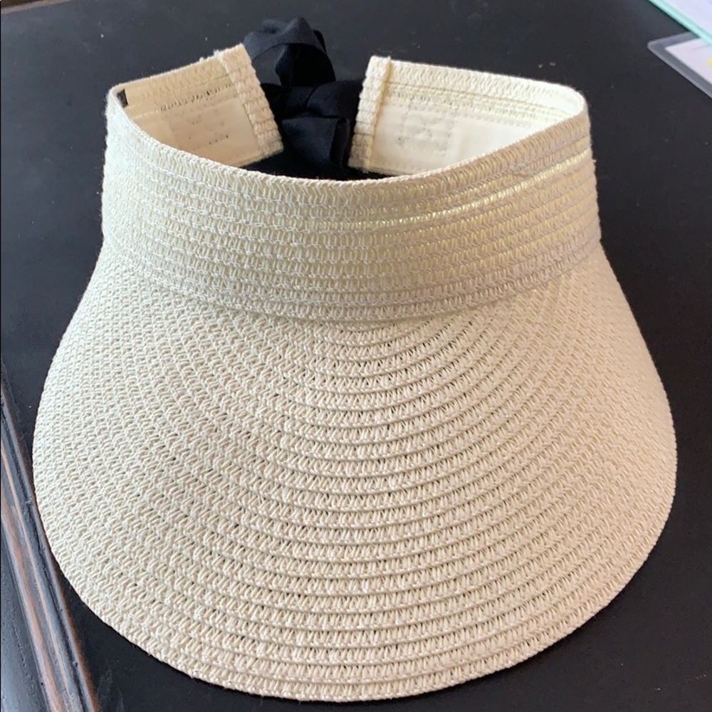 J Crew Visor with Black Tie